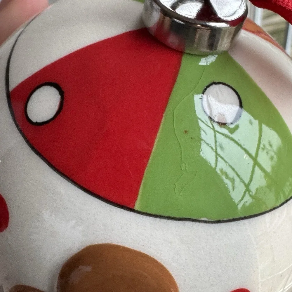 Gingerbread Man Ceramic Christmas Ornament Ball 4
